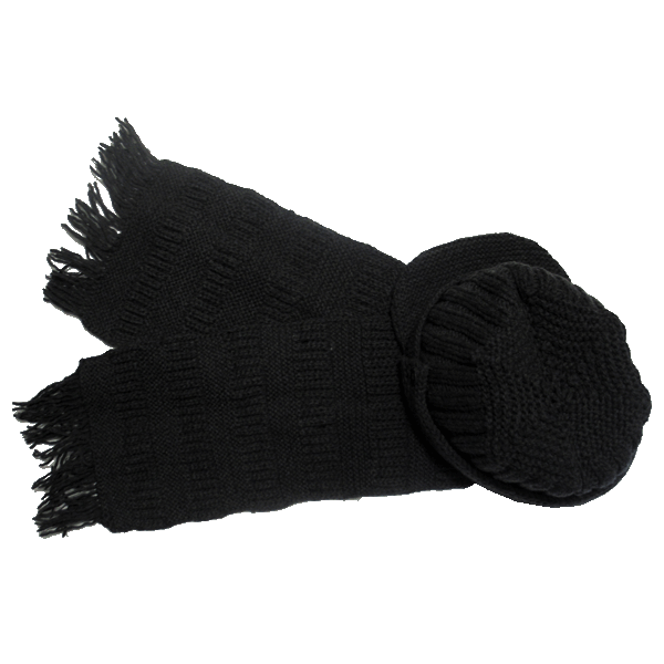 Black cap and scarf