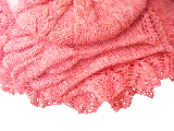 Pink beret, shawl, gloves