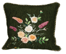 Cushion cover with hyacinths and roses, ribbons