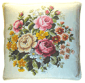 Cushion cover with roses, сross-stitch