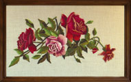 Roses motif, satin stitch