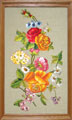 Flower motif (triptych), satin stitch