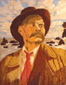 The portrait of M.Gor'kiy, satin stitch