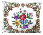 Cushion cover with flowers and ornament, сross-stitch