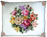 Cushion cover with flowers and ornament, сross-stitch