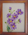 Violets motif, satin stitch