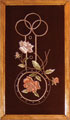 Ornament with roses, triptych, satin stitch