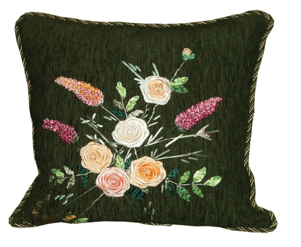 Cushion cover with flowers