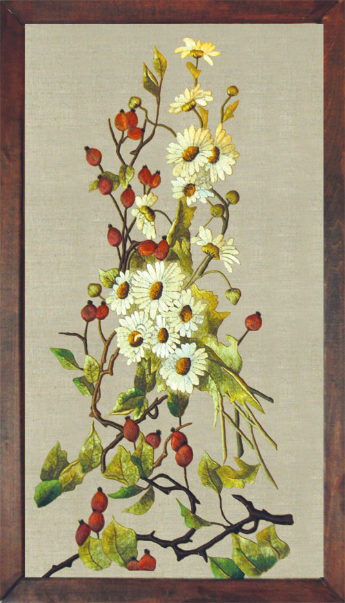 Motif "Daisies and sweetbrier"