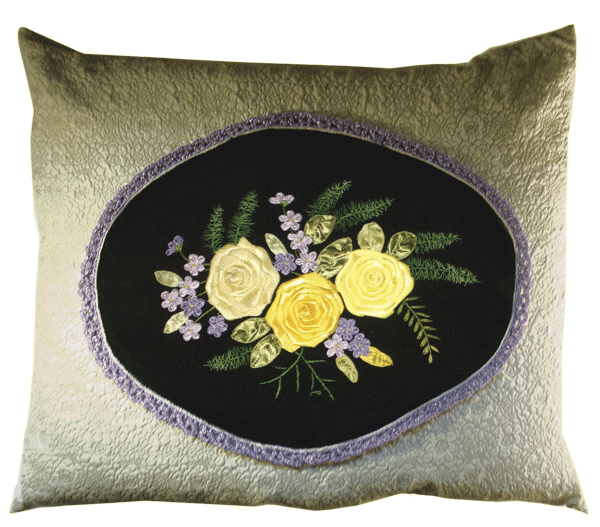 Cushion cover with roses