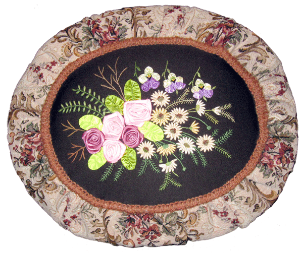 Cushion cover with flowers