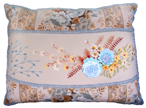 Cushion cover with flowers