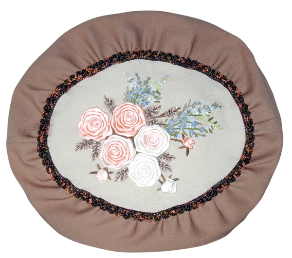 Cushion cover with flowers