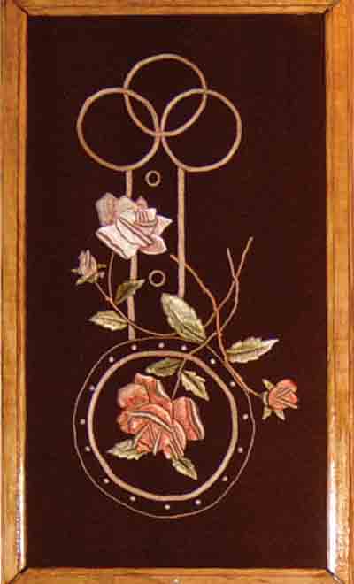 Ornament with roses, triptych, part 1