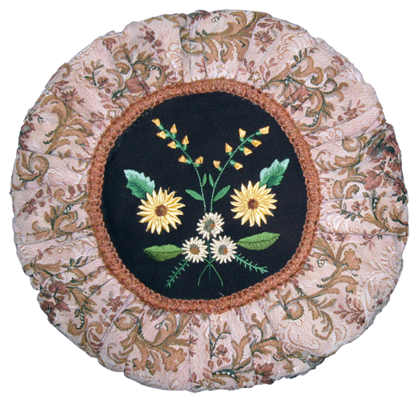 Cushion cover with flowers