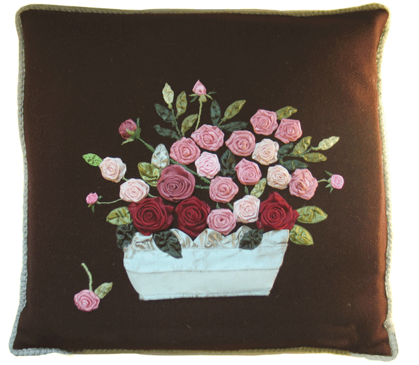 Cushion cover with roses