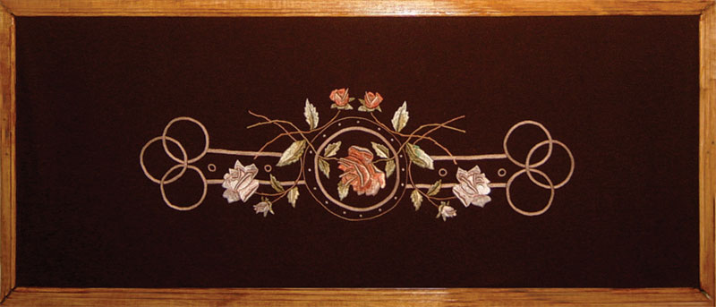 Ornament with roses, triptych, part 3